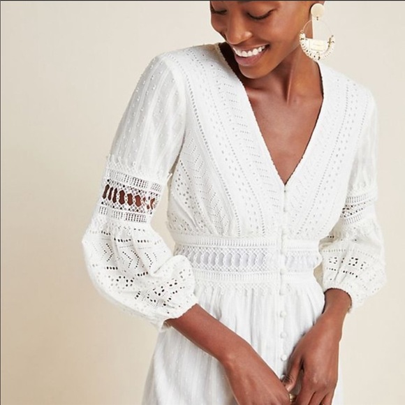 NWT Anthropologie Ebba Eyelet Midi dress size 6 - Picture 2 of 7